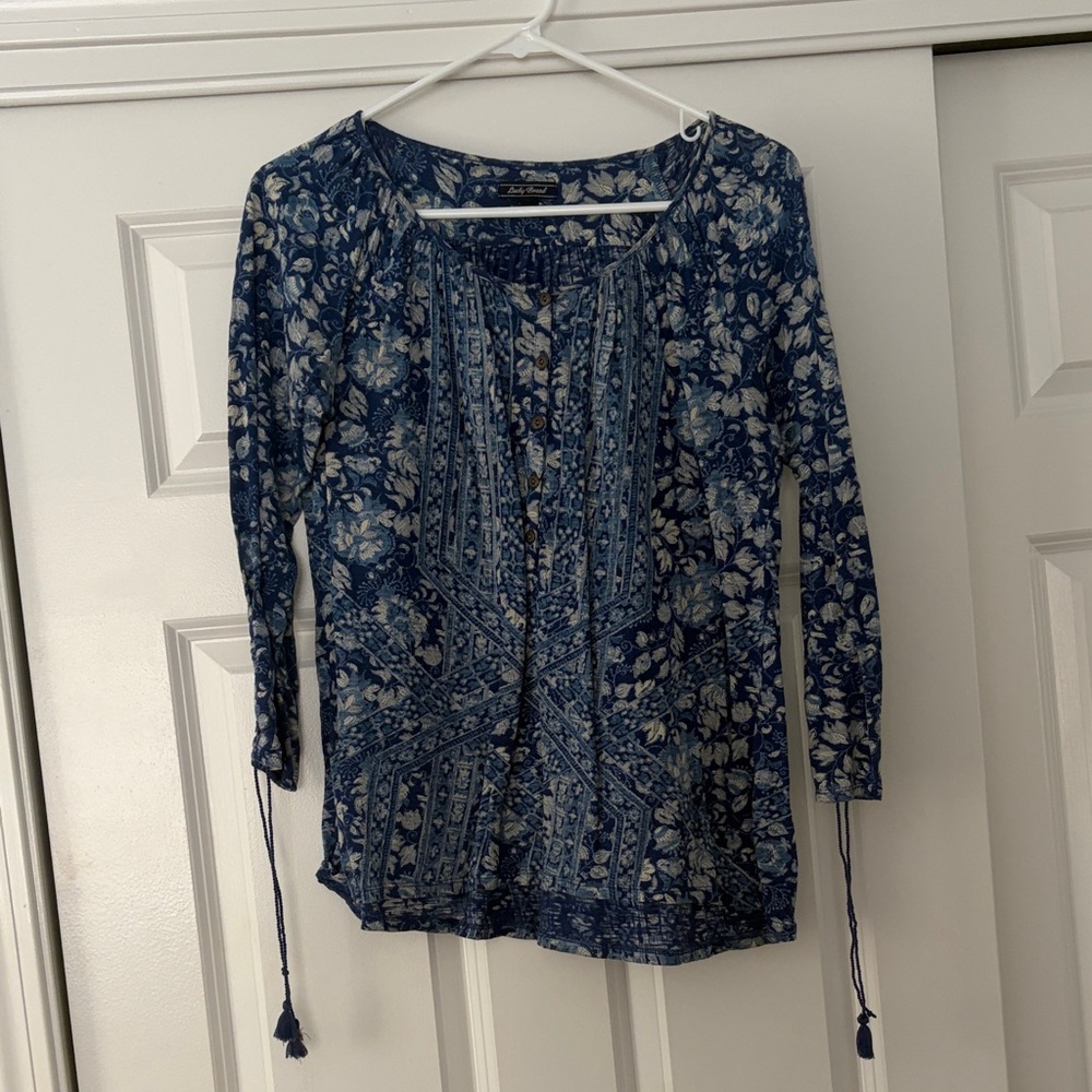 Lucky Brand Blue Floral Blouse